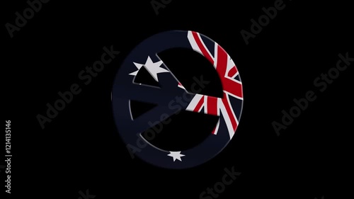 Peace sign with Australian flag / no nuclear. photo