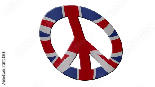 Peace sign with Union Jack flag / no nuclear. photo