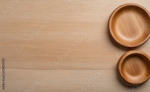 Wallpaper Mural A smooth, organic-shaped wooden bowl rests on a clean white background. Torontodigital.ca