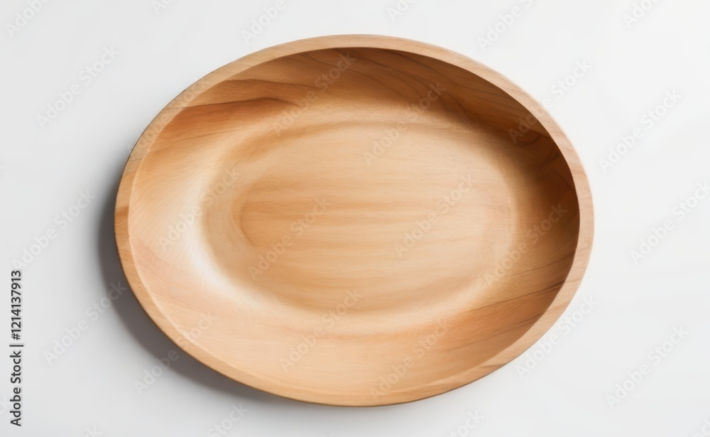 A smooth, organic-shaped wooden bowl rests on a clean white background. A smooth, organic-shaped wooden bowl rests on a clean white background.