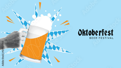 Halftone collage for Oktoberfest decoration