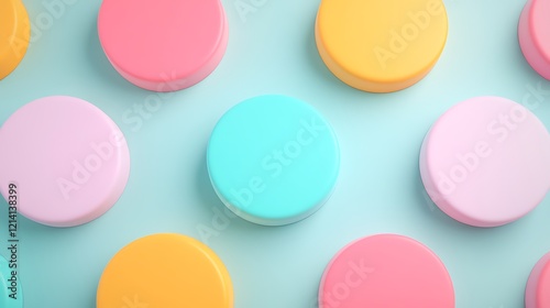 Wallpaper Mural Colorful Circular Discs on a Soft Pastel Background for Creative Projects and Modern Aesthetics Torontodigital.ca