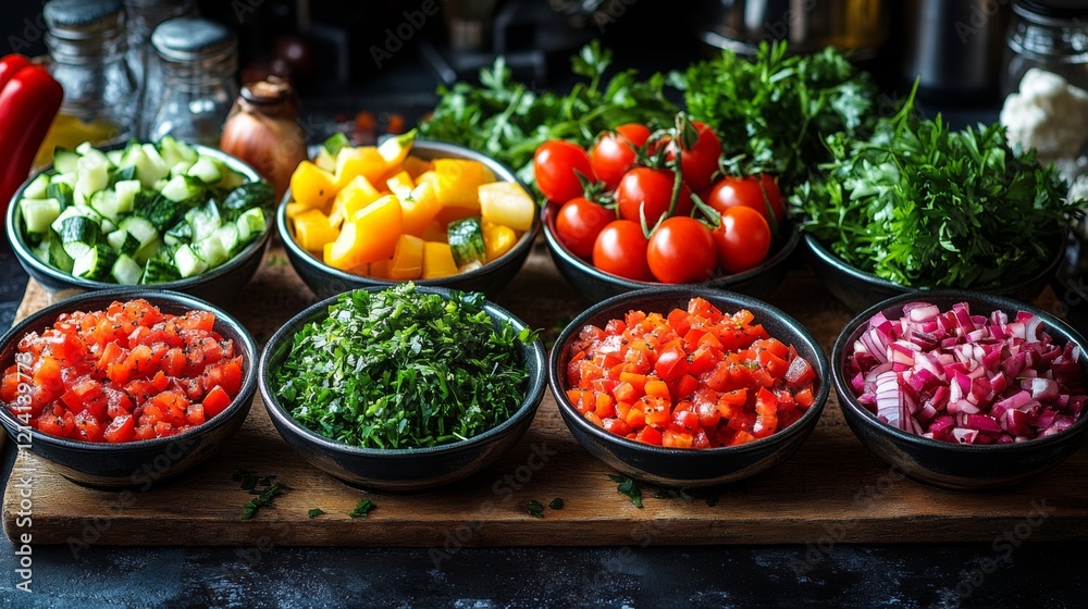 Assorted Fresh Salads and Ingredients Assorted Fresh Salads and Ingredients