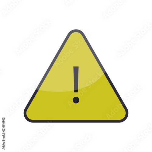 Warning sign with an exclamation mark on a white background