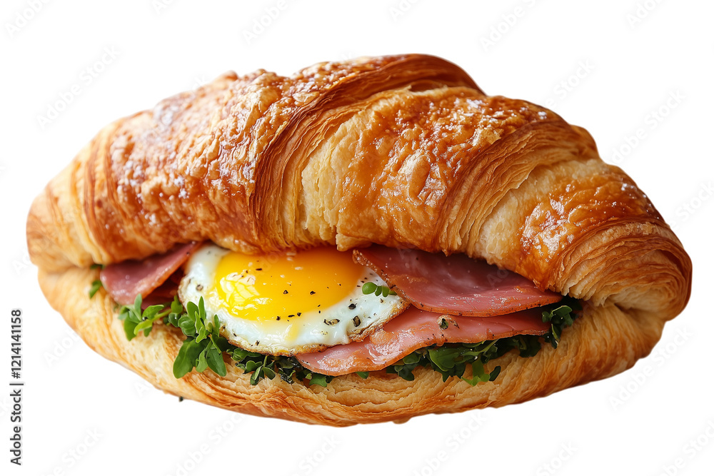 Buttery Croissant Sandwich with Fried Egg and Bacon Buttery Croissant Sandwich with Fried Egg and Bacon