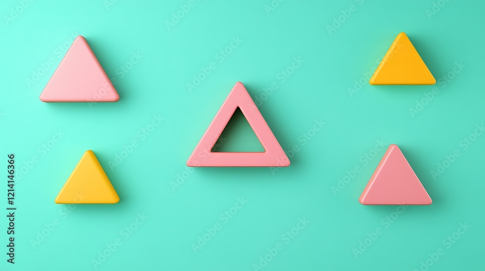 Colorful Geometric Shapes on a Soft Mint Background for Modern Design and Creative Concepts Colorful Geometric Shapes on a Soft Mint Background for Modern Design and Creative Concepts