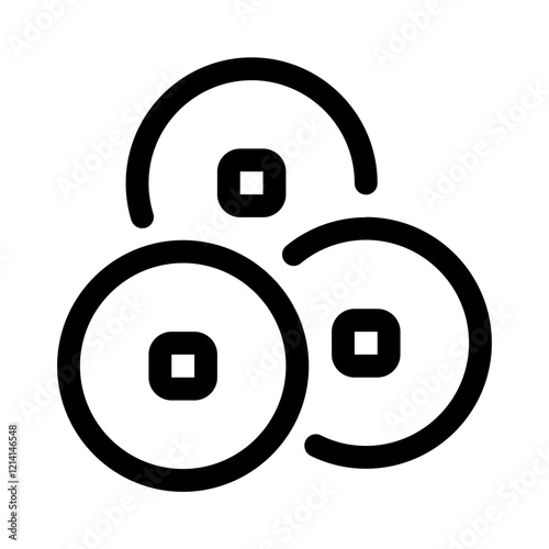 fengshui coins line icon, perfect for uiux website and mobile apps projects