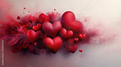 Charming Valentine Background with Floating Hearts