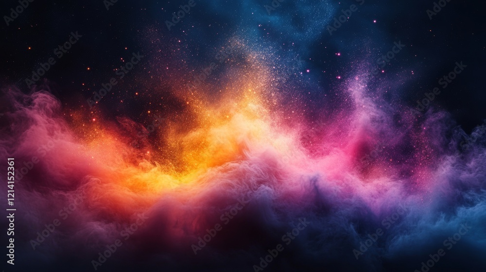 Fototapeta premium Moody abstract clouds in dark pink and blue tones