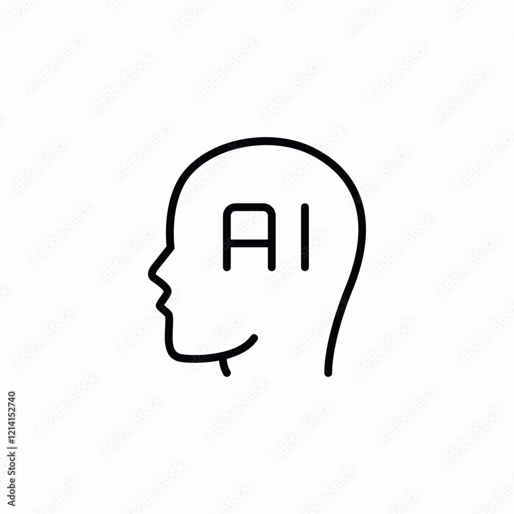 AI brain artificial intelligence icon vector sign AI brain artificial intelligence icon vector sign