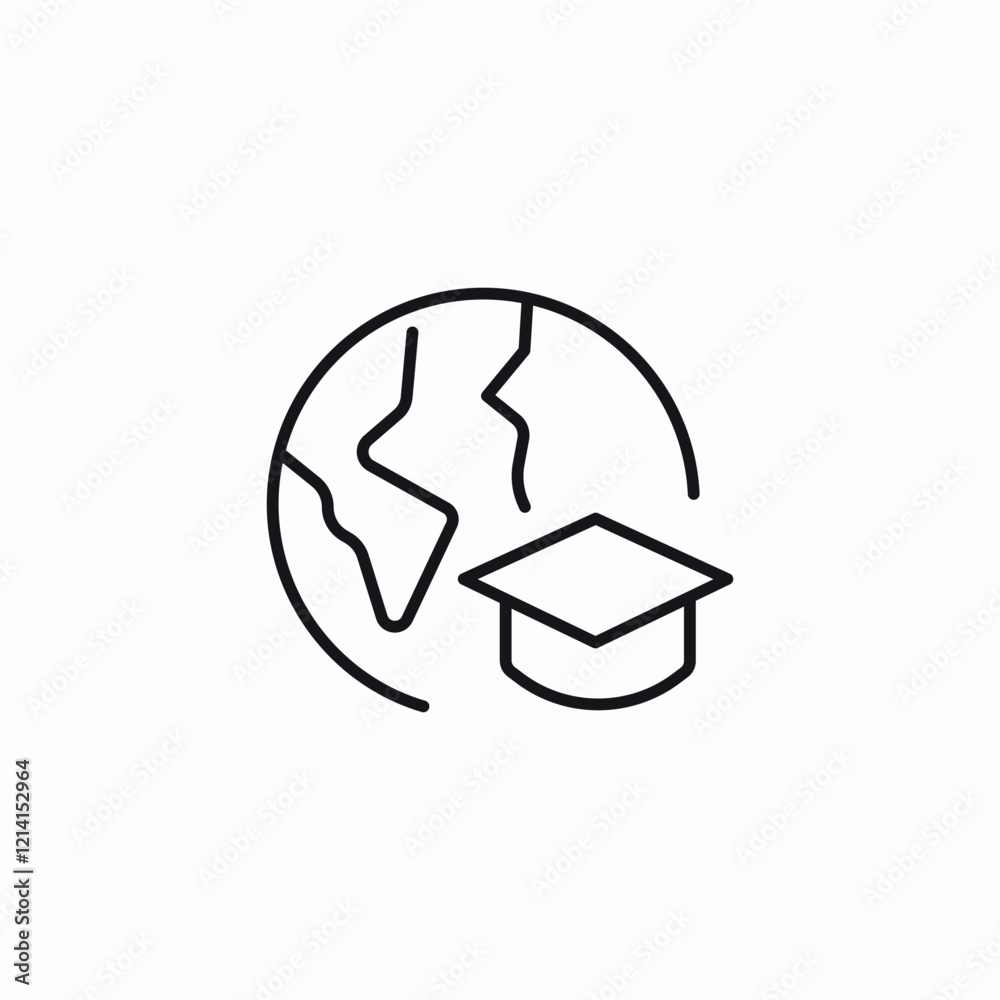 Global education world icon vector sign