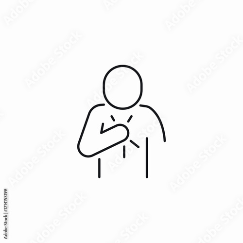 chest pain icon vector sign