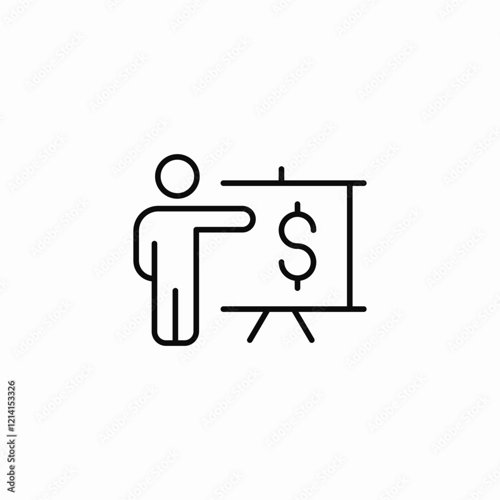 Person presentation board icon vector sign Person presentation board icon vector sign