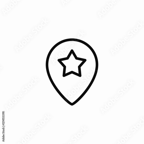 Location star favorite icon vector sign