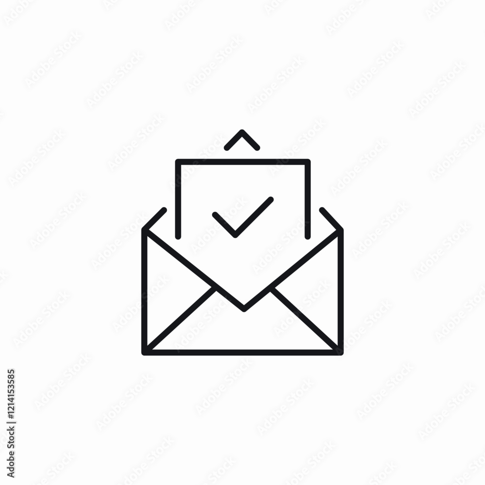 Email message check icon vector sign Email message check icon vector sign