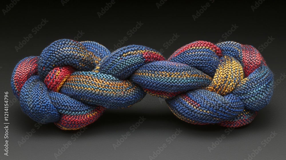 Colorful Textured Rope Displaying Intricate Twisted Design Elements Colorful Textured Rope Displaying Intricate Twisted Design Elements