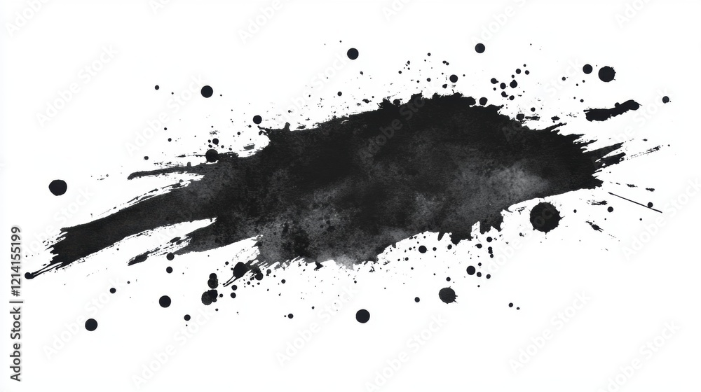 Abstract Black Ink Splash on White Background for Creative Designs Abstract Black Ink Splash on White Background for Creative Designs