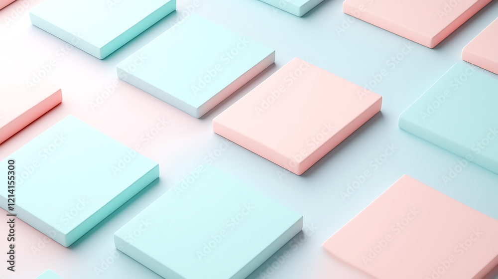 Colorful Pastel Sticky Notes on a Soft Gradient Background Ideal for Office and Creative Projects