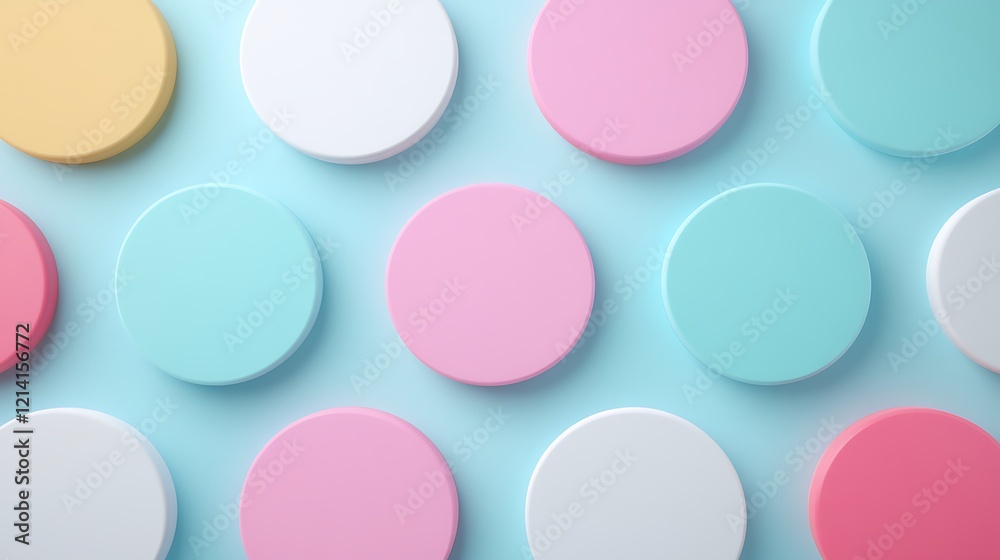 Colorful Round Discs on a Soft Blue Background Creating a Playful and Modern Aesthetic for Design Projects Colorful Round Discs on a Soft Blue Background Creating a Playful and Modern Aesthetic for Design Projects