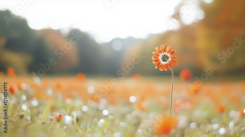 A vibrant orange flower sta...