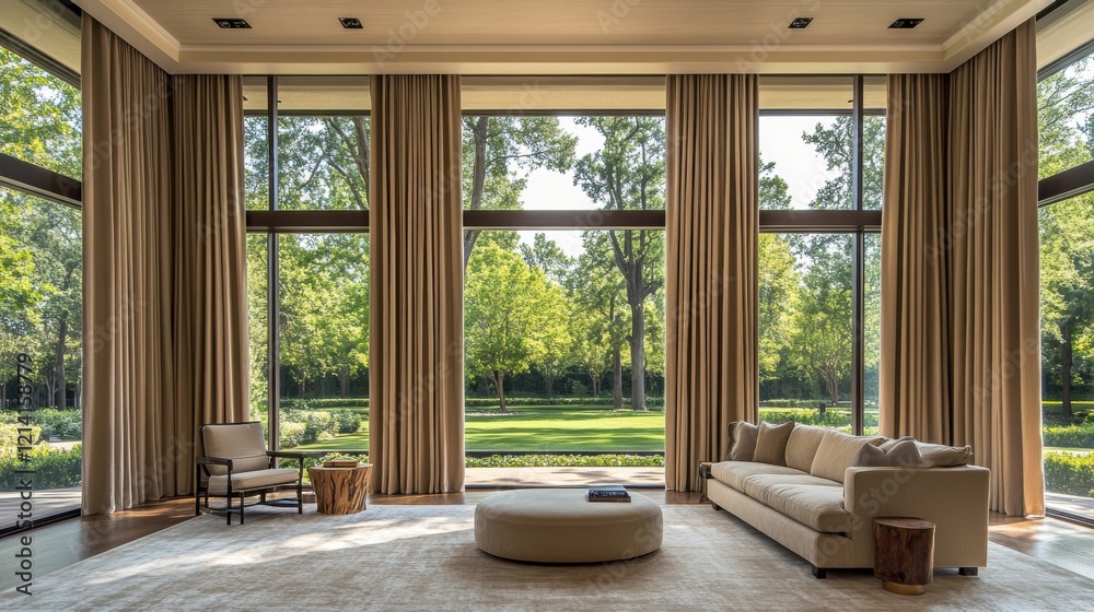 Contemporary Living Room with Large Windows and Natural Light Contemporary Living Room with Large Windows and Natural Light