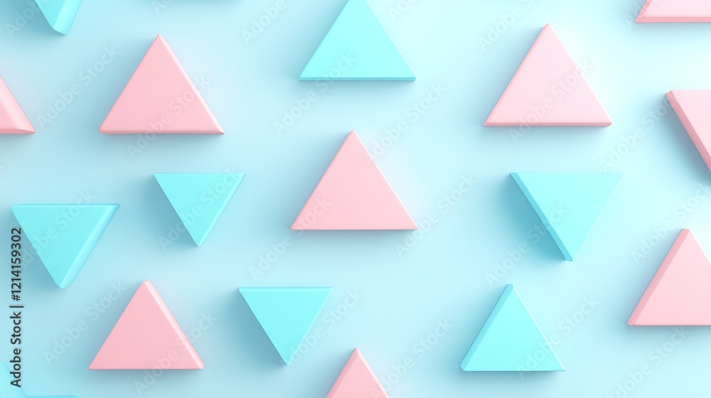 Colorful Triangles on a Soft Blue Background in a Modern and Abstract Design for Creative Projects Colorful Triangles on a Soft Blue Background in a Modern and Abstract Design for Creative Projects