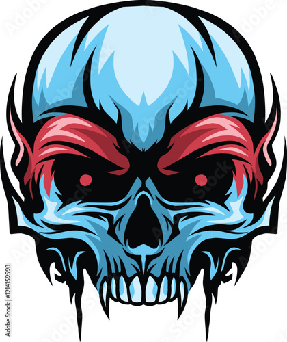 Red and blue skull best for t shirt design
