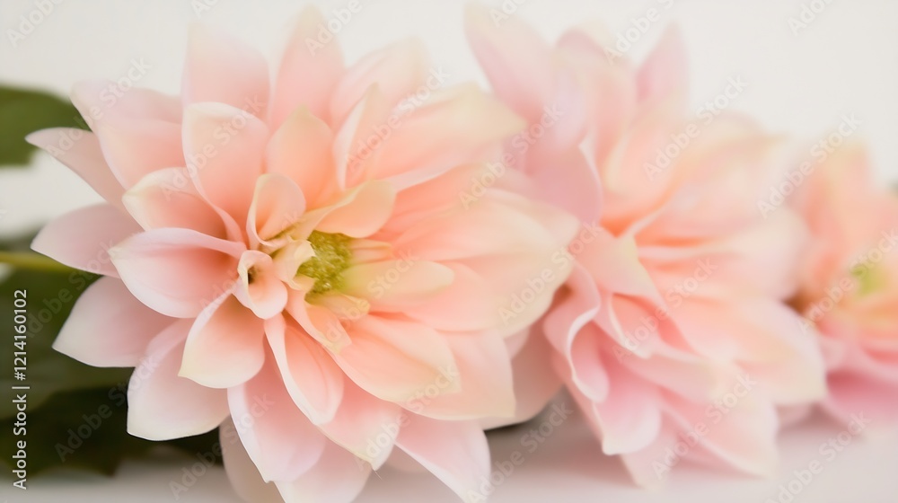 Fototapeta premium Delicate Pink Dahlia Blossoms in a Soft and Elegant Still Life Composition : Generative AI