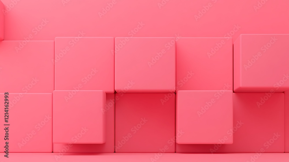 Obraz premium Minimalist Pink Geometric Shapes Artistic Background for Modern Design Projects and Creative Applications