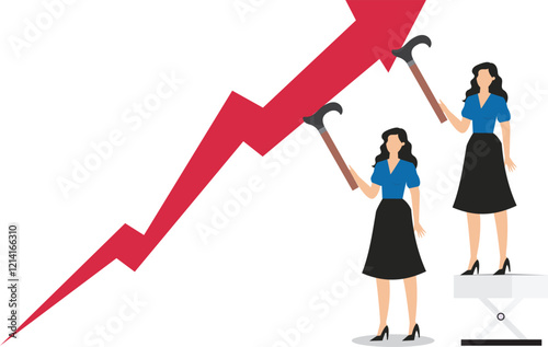 Stabilizing business or economic development, reinforcing stability and security, support and assistance for business development, merchants holding sticks to secure and support the stability of growi