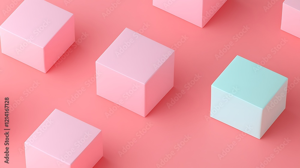 Soft Pastel Colored Cubes Arranged on a Pink Background for Modern Aesthetic Design and Creative Projects Soft Pastel Colored Cubes Arranged on a Pink Background for Modern Aesthetic Design and Creative Projects