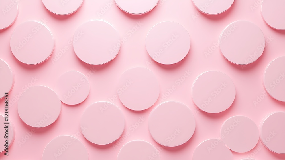 custom made wallpaper toronto digitalSoft Pink Circle Background with Delicate Shadows for Creative Design and Modern Aesthetics