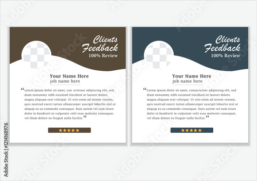  Creative testimonials ,Vector templates, client testimonial design,  Review design, Feedback template, Clients review, customer feedback, social media post.