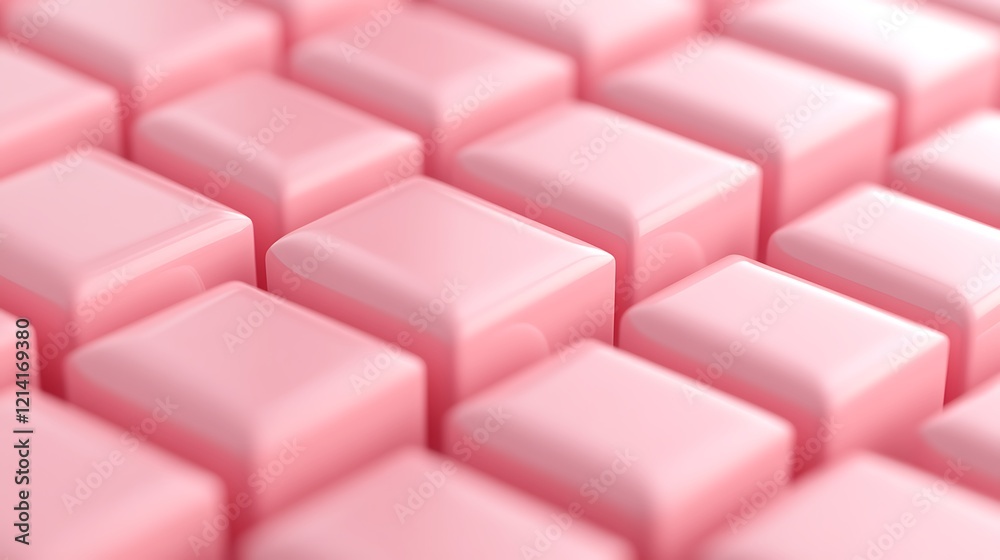 Soft Pink Glossy Cubes in a Tightly Arranged Pattern for Modern Design Applications Soft Pink Glossy Cubes in a Tightly Arranged Pattern for Modern Design Applications