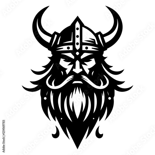 Black and white vector the harsh viking logo on a white background.