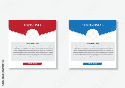  Creative testimonials ,Vector templates, client testimonial design,  Review design, Feedback template, Clients review, customer feedback, social media post.