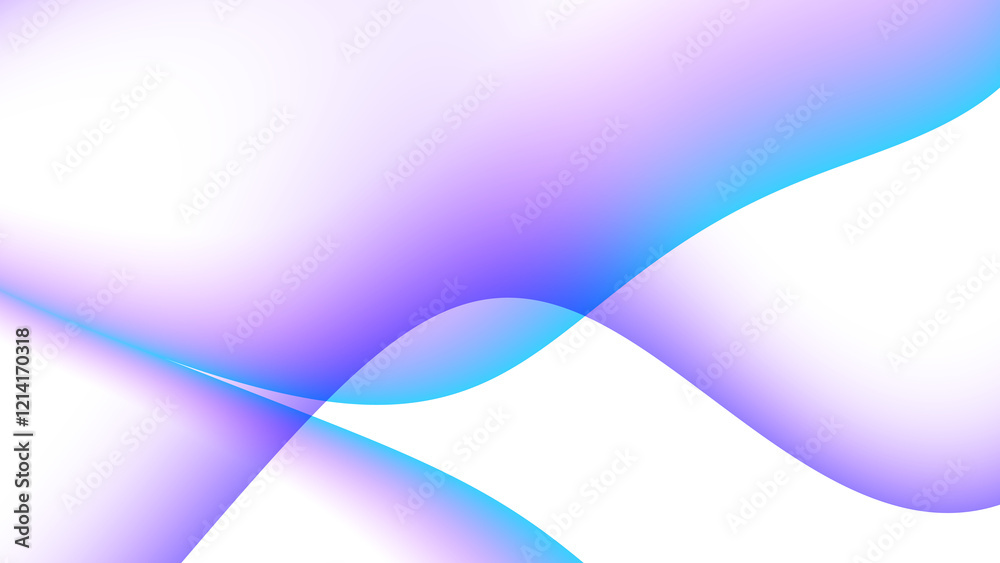 © kastanka - Blurred purple transparent gradient background. Elegant blue and purple wavy line on Transparent png overlay background