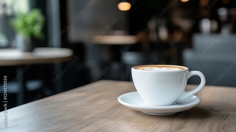 Cozy Cafe Ambience with Caffe Latte in Warm Lighting for Relaxation and Comfort : Generative AI Cozy Cafe Ambience with Caffe Latte in Warm Lighting for Relaxation and Comfort : Generative AI