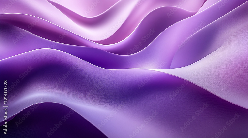 Obraz premium Elegant waves of purple fabric create a flowing design in soft textures and colors