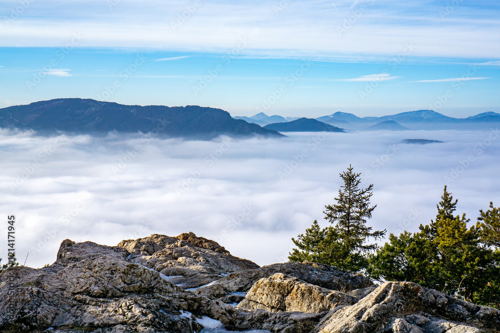 Fototapeta premium View of the Schneeberg in the Alps from the 