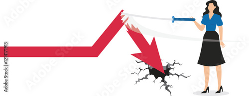 Avoiding risks, preventing crises and losses, and reducing or saving economic and wealth losses, the businesswoman took a sword and cut off the arrow of descent
