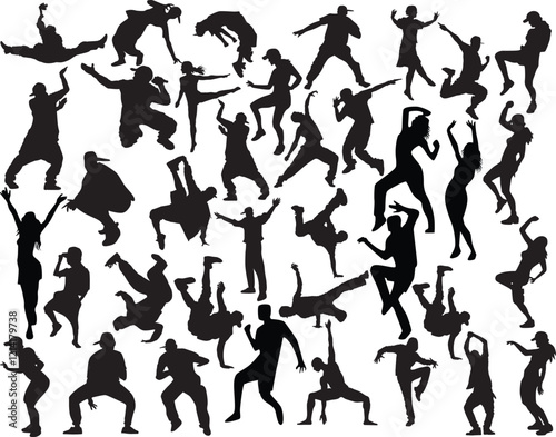 Hip hop dance Vector েlour  bundle, Clipart, Silhouette, Vector, icons, illustration, design.