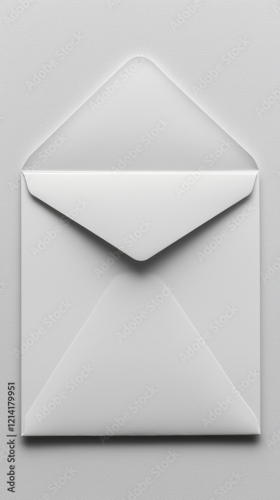 Simple Light Gray Envelope on Textured Background