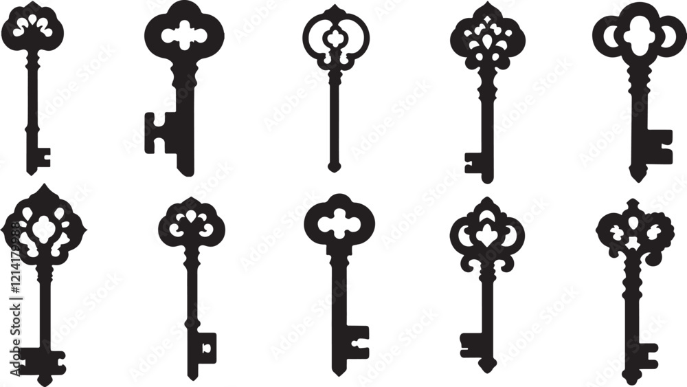 key silhouettes Set key silhouettes Set