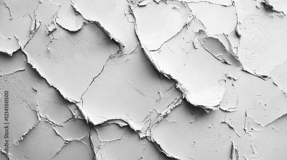 Fototapeta premium Decorative peeling paint reveals textured layers on a wall