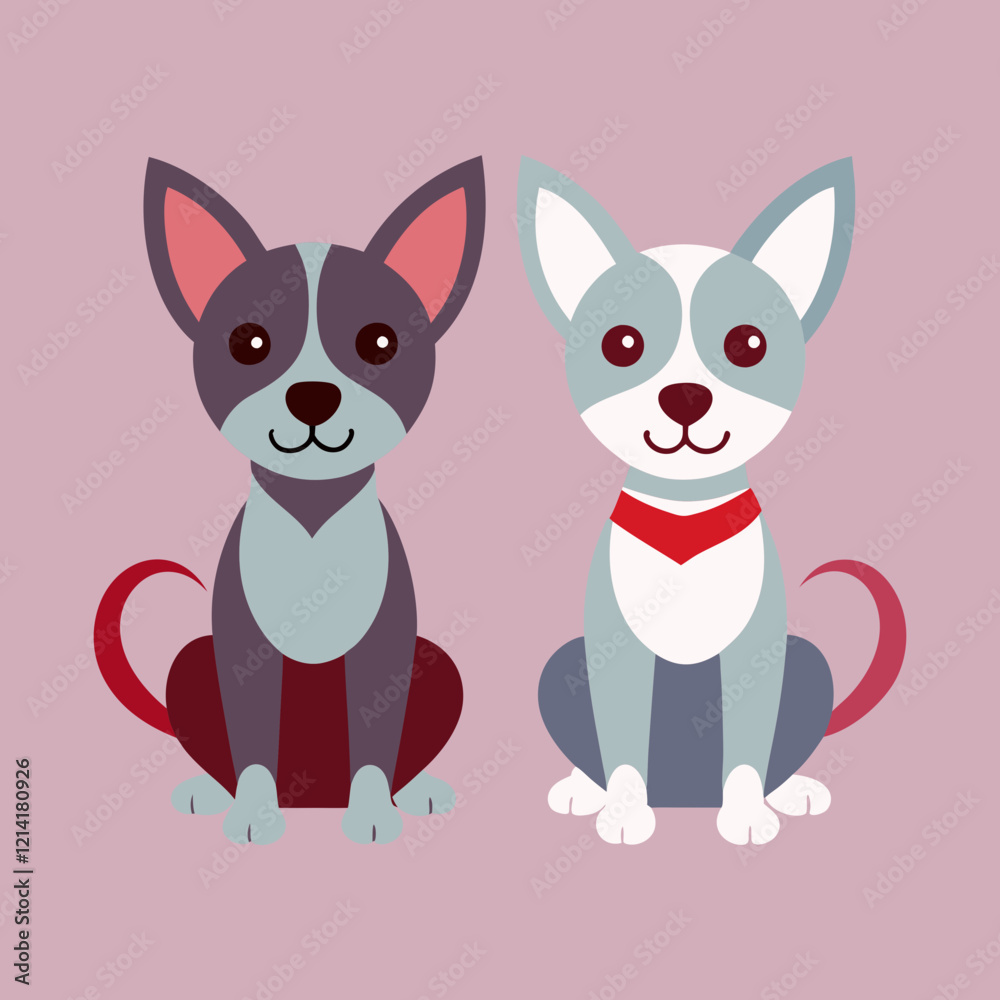 Fototapeta premium two Dog vector design
