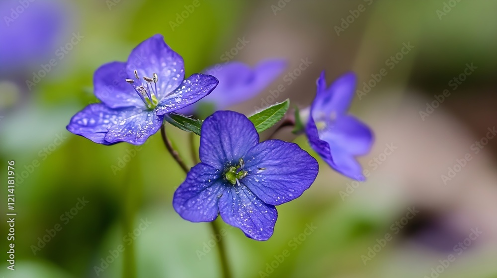 Closeup of Vibrant Blue Wildflowers in Natural Setting for Botany Enthusiasts : Generative AI Closeup of Vibrant Blue Wildflowers in Natural Setting for Botany Enthusiasts : Generative AI