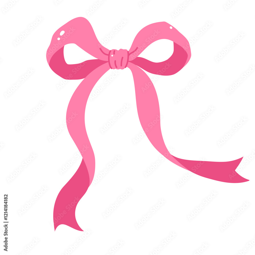 Pink Coquette ribbon bow aesthetic illustration Pink Coquette ribbon bow aesthetic illustration