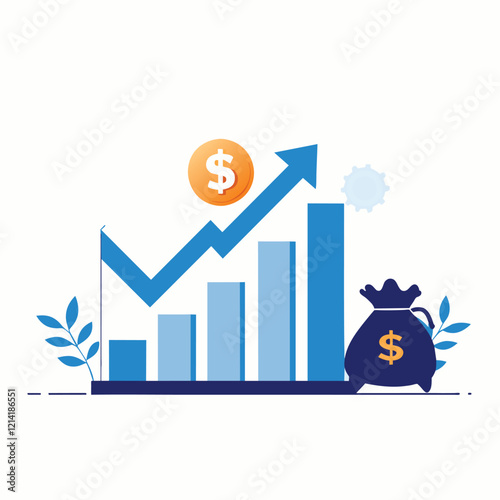 Illustrative graphic of increasing financial growth