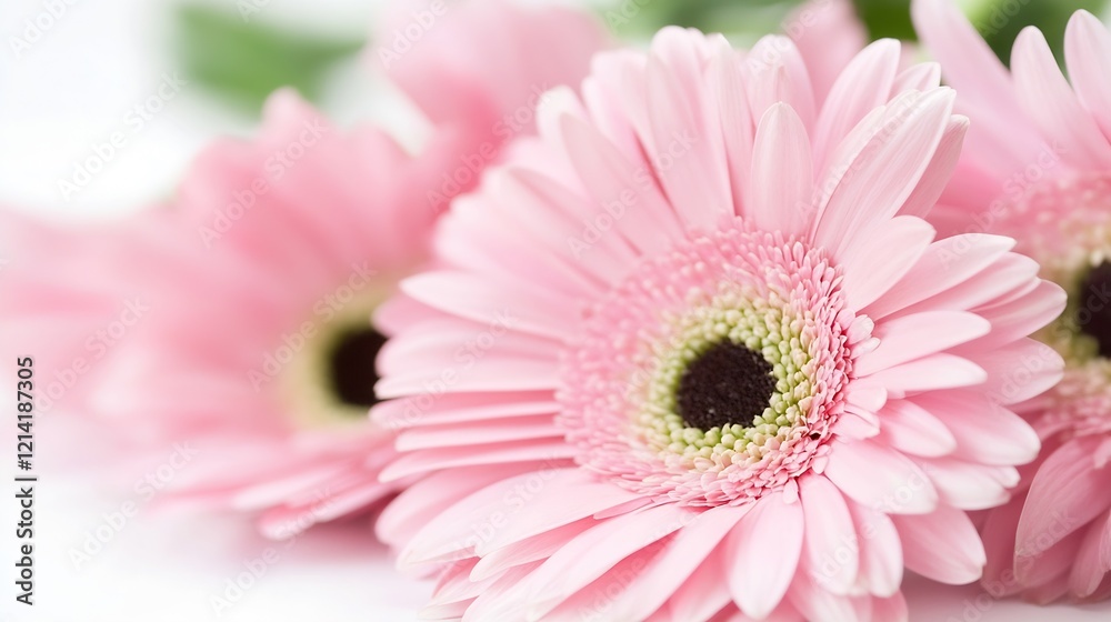 Pink Gerbera Daisies in Full Bloom Creating a Soft and Delicate Floral Display : Generative AI Pink Gerbera Daisies in Full Bloom Creating a Soft and Delicate Floral Display : Generative AI